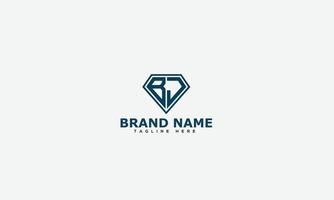 BJ Logo Design Template Vector Graphic Branding Element.