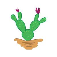 Hand Drawn Cactus in Desert vector