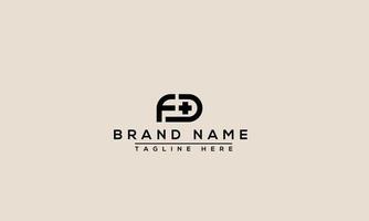 FD Logo Design Template Vector Graphic Branding Element.