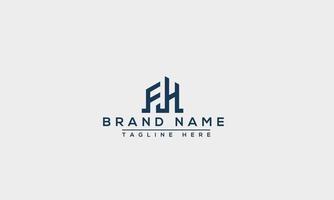 FH Logo Design Template Vector Graphic Branding Element.