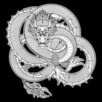 ilustración de la tradición del dragón asiático