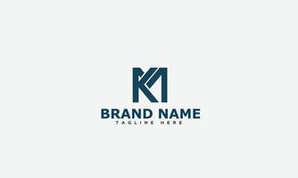 KM Logo Design Template Vector Graphic Branding Element.