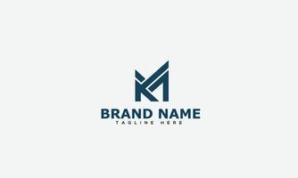 KM Logo Design Template Vector Graphic Branding Element.