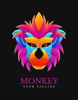 Monkey Head Colorful gradient design vector