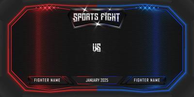 Realistic sports fighting 3d poster with modern metallic vector