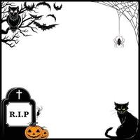 Halloween themed photo frame design vector