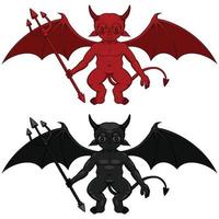 Vector design of little devils with tridents