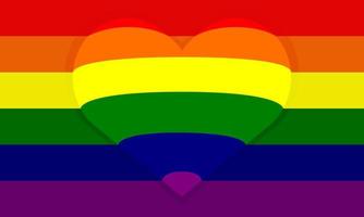 LGBT pride flag with a rainbow heart. Stock vector illustration.