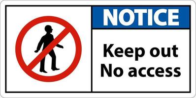 Notice Keep Out No Access Sign On White Background vector