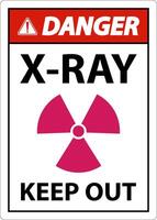 Danger X-Ray Keep Out Sign On White Background vector