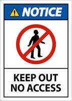 Notice Keep Out No Access Sign On White Background vector