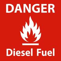 Danger Diesel Fuel Sign On White Background vector