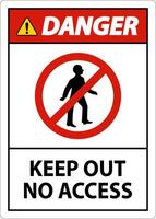 Danger Keep Out No Access Sign On White Background vector