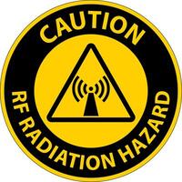 precaución peligro de radiación rf autorizado solo firmar sobre fondo blanco vector