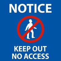 Notice Keep Out No Access Sign On White Background vector