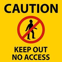 Caution Keep Out No Access Sign On White Background vector