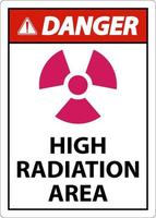 Danger High Radiation Area Sign on white background vector