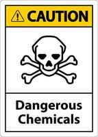 Caution Dangerous Chemicalsl Sign On White Background vector