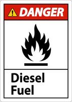 señal de peligro de combustible diesel sobre fondo blanco vector