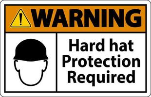 Warning Hard Hat Protection Required Sign On White Background vector