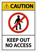 Caution Keep Out No Access Sign On White Background vector