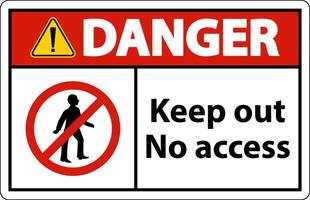 Danger Keep Out No Access Sign On White Background vector