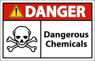 Danger Dangerous Chemicalsl Sign On White Background vector
