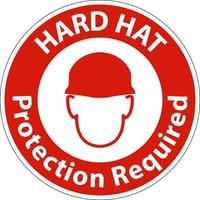 Danger Hard Hat Protection Required Sign On White Background vector