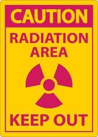 Caution Radiation Area Keep Out Sign On White Background vector