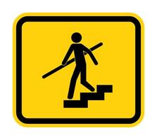 Avoid A Fall Use Handrails Sign vector