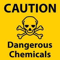 Caution Dangerous Chemicalsl Sign On White Background vector