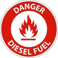 Danger Diesel Fuel Sign On White Background vector