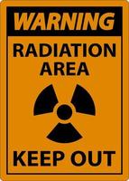 Warning Radiation Area Keep Out Sign On White Background vector