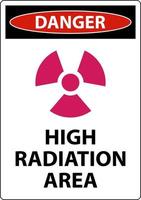 Danger High Radiation Area Sign on white background vector