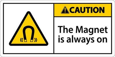 Caution magnet is always sign on white background vector