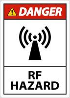 Danger RF Hazard Sign On White Background vector