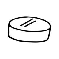 garabato dibujado a mano de píldora. , etiqueta engomada monocromática del icono del minimalismo nórdico, escandinavo vector