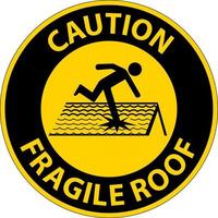 Caution Fragile Roof Sign On White Background vector