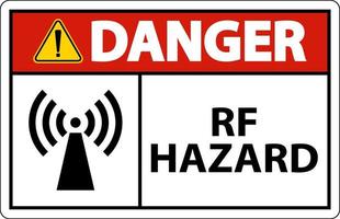 Danger RF Hazard Sign On White Background vector