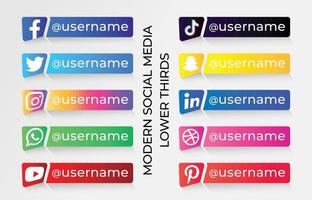 Modern social media lower third collection vector