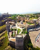 Rising view Rabati Castle on Akhaltsikhe town in Georgia in summer day photo