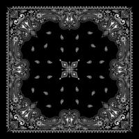 Simply Bandana decorated with white geometric ornament lines that can be applied to fabrics of various colors vector