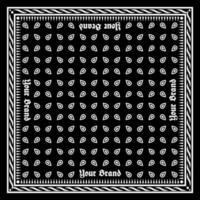 Simply Bandana decorated with white geometric ornament lines that can be applied to fabrics of various colors vector