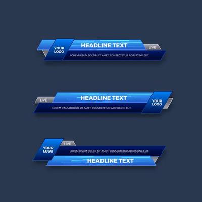 abstract modern geometric lower third banner template design for broadcasting, live, streaming, video template. Vector Illustration