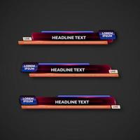 abstract modern geometric lower third banner template design for broadcasting, live, streaming, video template. Vector Illustration