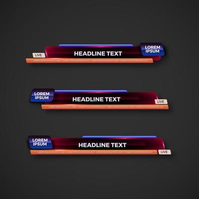 abstract modern geometric lower third banner template design for broadcasting, live, streaming, video template. Vector Illustration