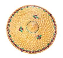 top view of Asian conical straw hat isolated photo