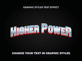 HIGHER POWER SUPERHERO LOGO GRAPHIC STYLES TEXT EFFECT vector