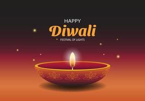 Diwali candle festival vector