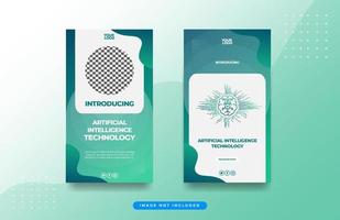 Set of Artificial Intelligence Campaign stories collection Background Template vector